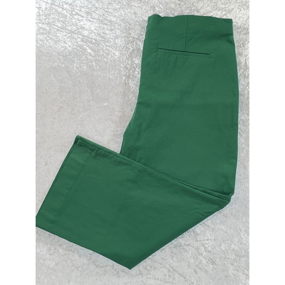 Chico's Trousers Women 3R 16 Green Excellent Pull On Stretch Flat Front - Picture 3 of 6